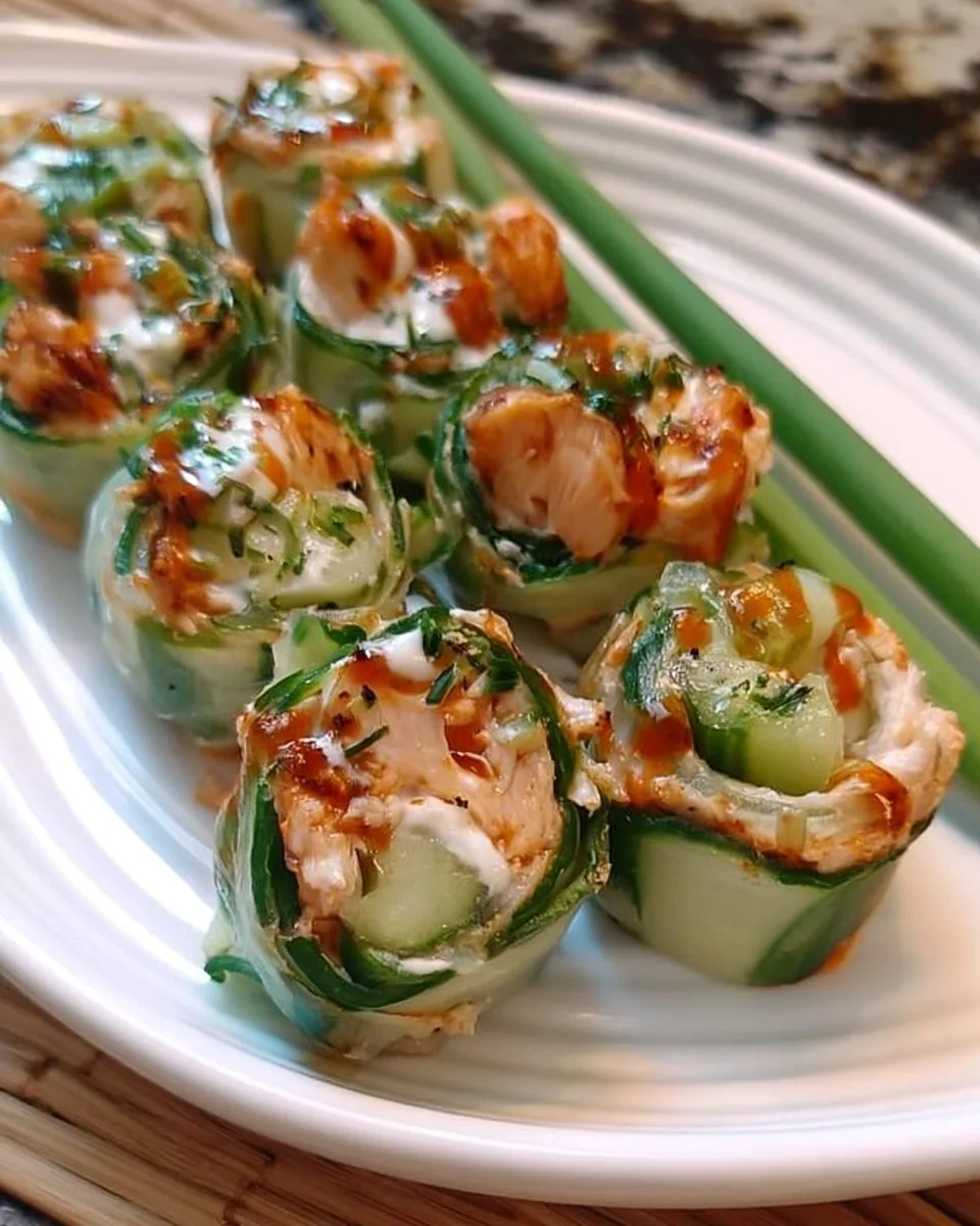 Buffalo Chicken Cucumber Rolls Recipe