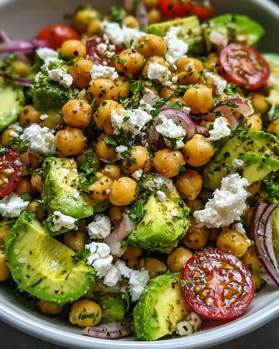 Chickpea Avocado Feta Salad