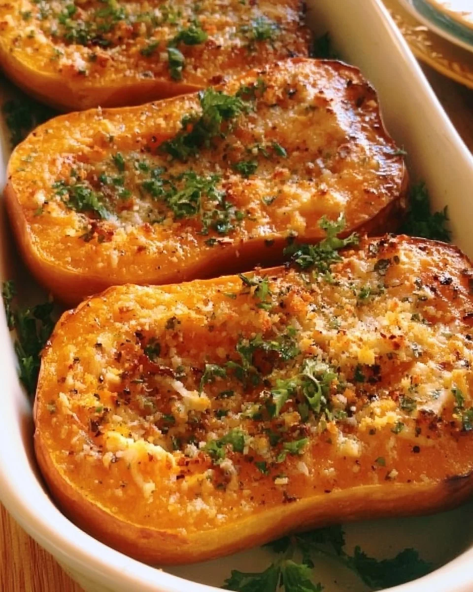 Garlic Parmesan Roasted Butternut Squash