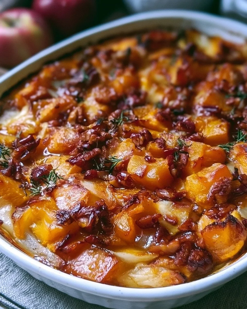 Roasted Butternut Squash and Apple Bake