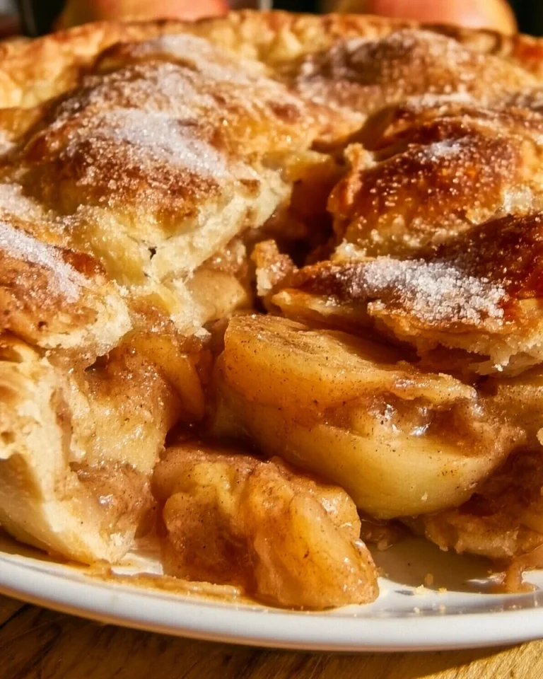 Delicious homemade apple pie with a golden crust and apple filling